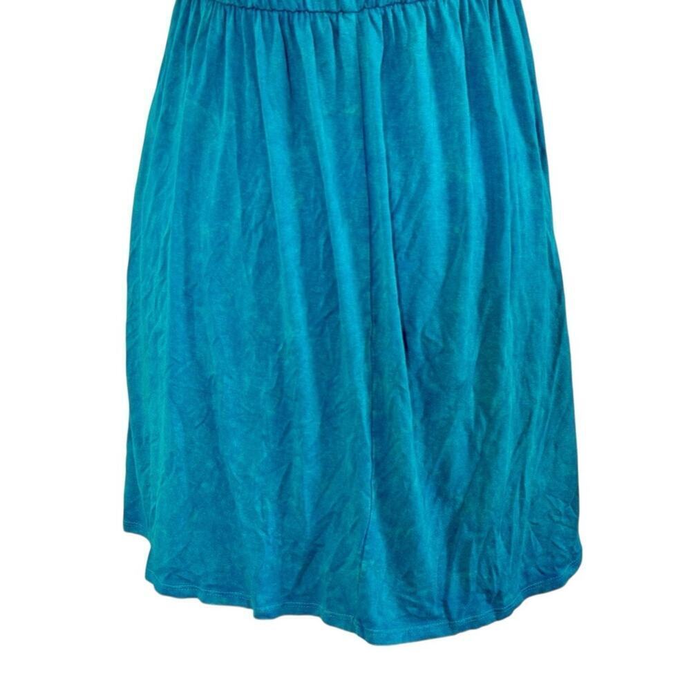 VTG T PARTY 90s Y2K Indie Turquoise Fringe Mini Strapless Dress Boho Festival L - Picture 10 of 11